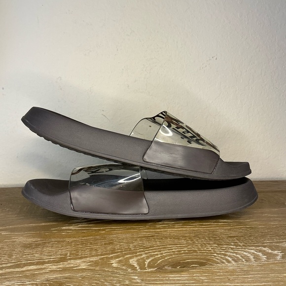 MICHAEL Michael Kors Gilmore Logo Print PVC Slide Sandal Womens  Size 9.5